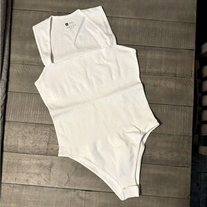 SheCurve Sleeveless Tummy Control Tank Top Bodysuit, White, Size M (6-8)